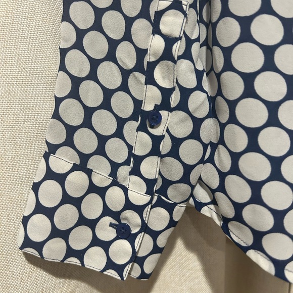 Express Navy and White Polka Dot Blouse - Picture 5 of 6
